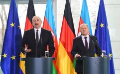 Azərbaycan Prezidenti və Almaniya Kansleri birgə mətbuat konfransı keçiriblər (FOTO/VİDEO) (YENİLƏNİB)