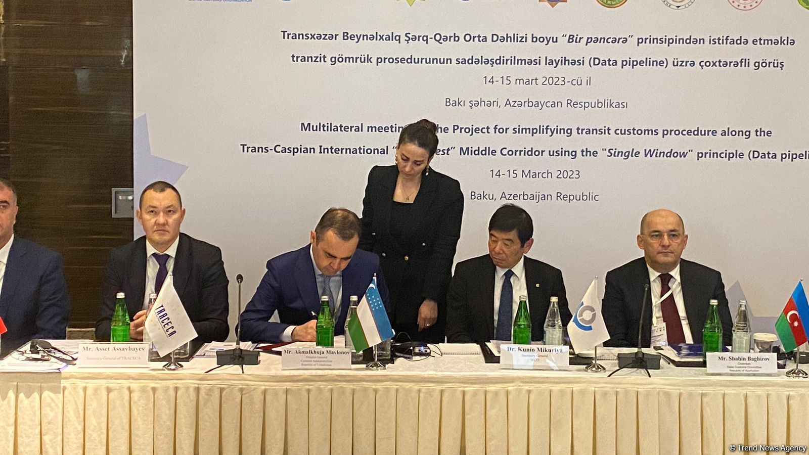 Transxəzər Şərq-Qərb Dəhlizi ilə tranzitin sadələşdirilməsi üzrə sənəd imzalanıb (FOTO)