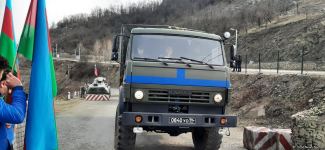 Sülhməramlılara aid 4 maşın Laçın yolundan maneəsiz keçib (FOTO)