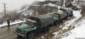 Sülhməramlılara aid 13 maşın Laçın yolundan maneəsiz keçib (FOTO)