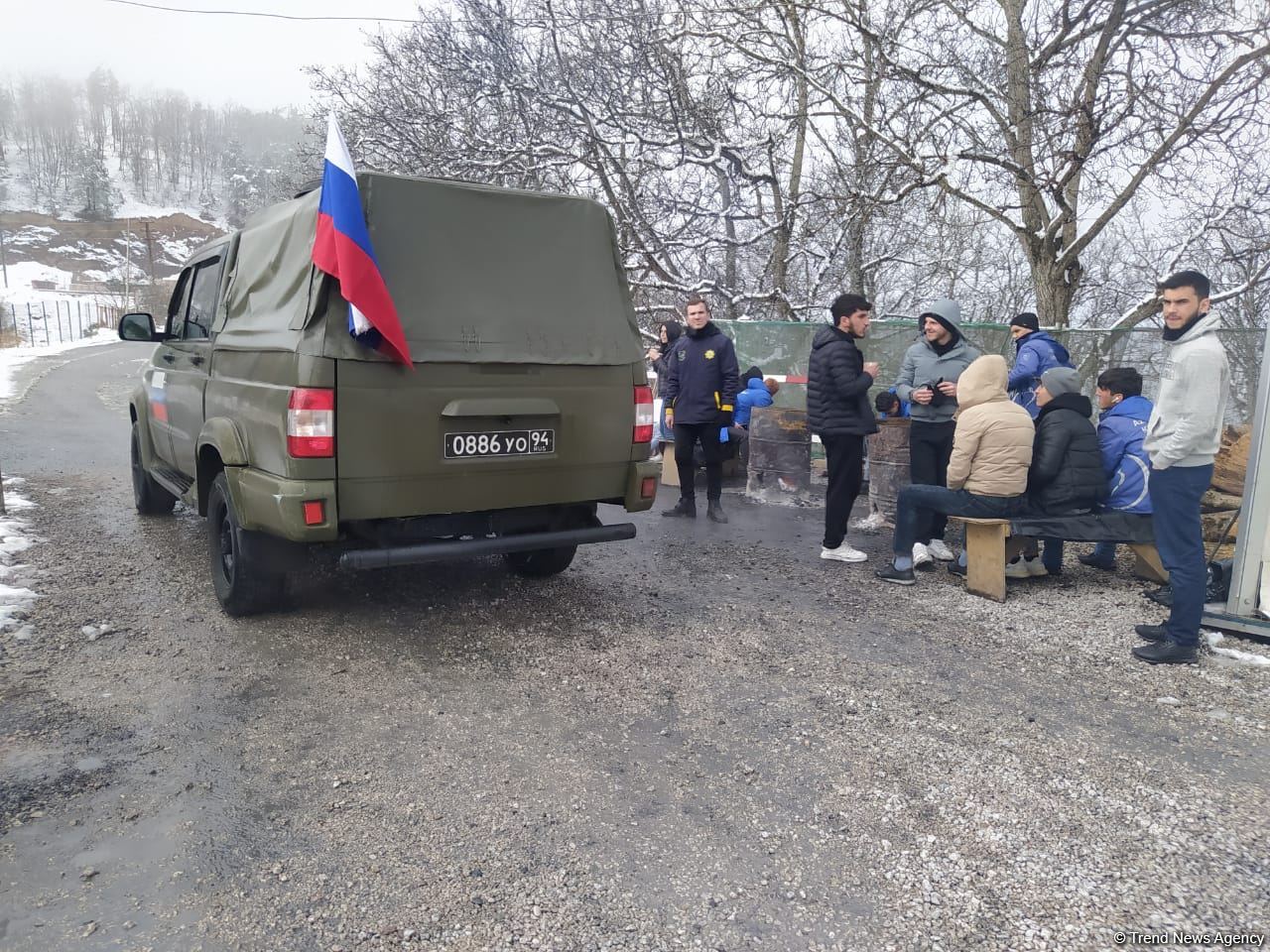 Sülhməramlılara aid 5 maşın Laçın yolundan maneəsiz keçib (FOTO)