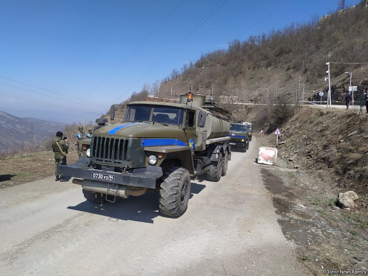 Sülhməramlılara aid 63 maşın Laçın yolundan maneəsiz keçib (FOTO)