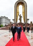 Azərbaycan Prezidenti İlham Əliyev Düşənbədə İsmoili Somoni abidəsini ziyarət edib (FOTO/VİDEO)
