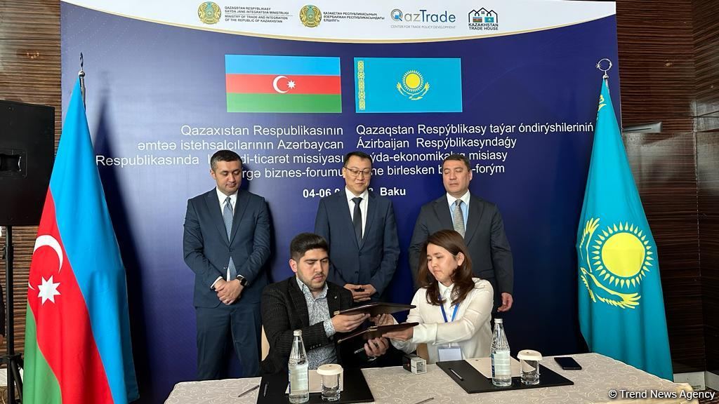 Qazaxıstanla Azərbaycan arasında biznes sazişləri imzalanıb (FOTO)