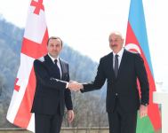 Prezident İlham Əliyev və Gürcüstanın Baş naziri İraklı Qaribaşvili mətbuata bəyanatlarla çıxış ediblər (FOTO/VİDEO) (YENİLƏNİB)