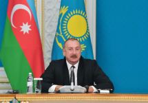 Azərbaycan və Qazaxıstan prezidentləri mətbuata bəyanatlarla çıxış ediblər (FOTO/VİDEO) (YENİLƏNİB)