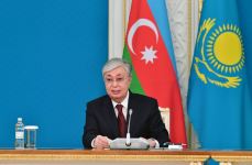 Azərbaycan və Qazaxıstan prezidentləri mətbuata bəyanatlarla çıxış ediblər (FOTO/VİDEO) (YENİLƏNİB)
