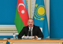 Azərbaycan və Qazaxıstan prezidentləri mətbuata bəyanatlarla çıxış ediblər (FOTO/VİDEO) (YENİLƏNİB)