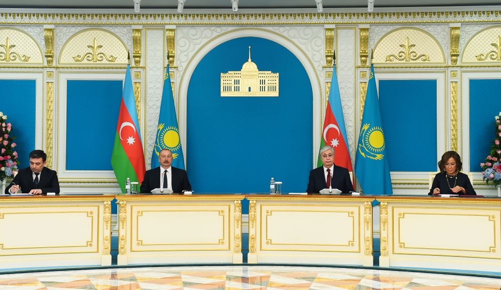 Azərbaycan-Qazaxıstan sənədləri imzalanıb (FOTO/VİDEO) (YENİLƏNİB)