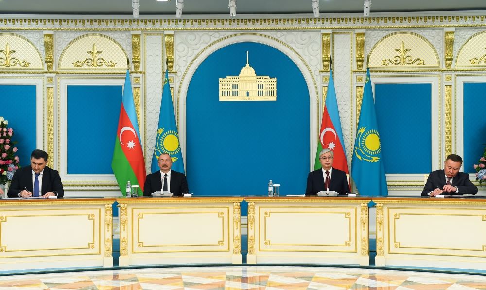 Azərbaycan-Qazaxıstan sənədləri imzalanıb (FOTO/VİDEO) (YENİLƏNİB)
