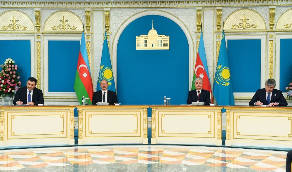 Azərbaycan-Qazaxıstan sənədləri imzalanıb (FOTO/VİDEO) (YENİLƏNİB)