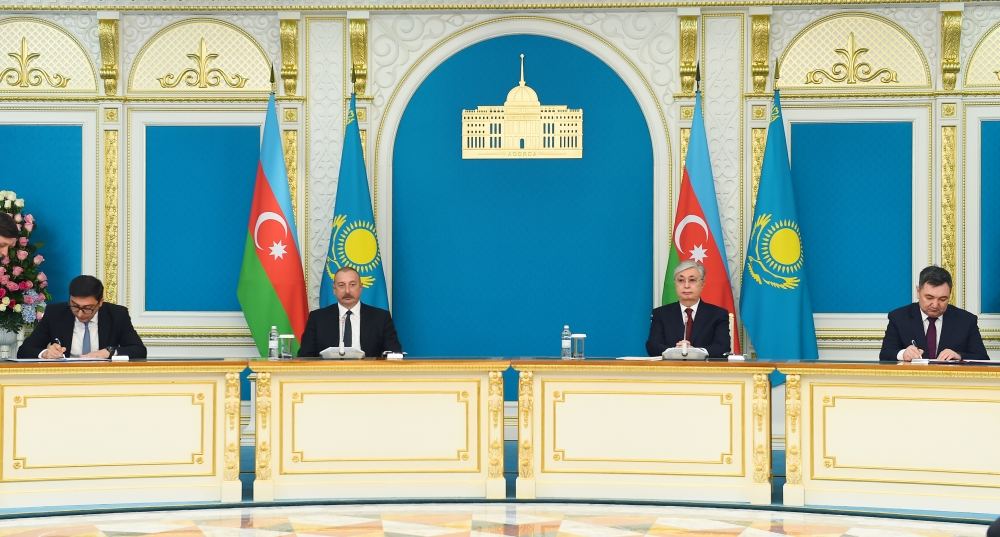 Azərbaycan-Qazaxıstan sənədləri imzalanıb (FOTO/VİDEO) (YENİLƏNİB)