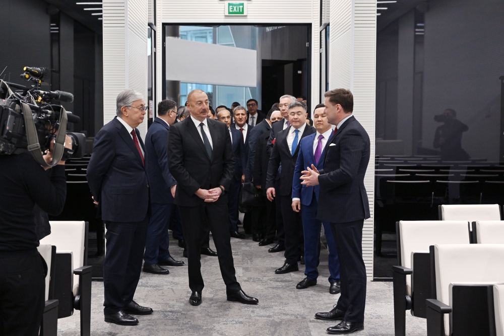 Azərbaycan və Qazaxıstan prezidentləri Astana Beynəlxalq Maliyyə Mərkəzində olublar (FOTO)