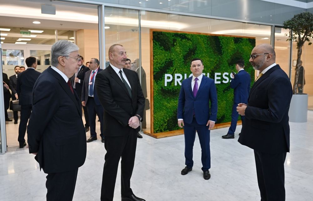 Azərbaycan və Qazaxıstan prezidentləri Astana Beynəlxalq Maliyyə Mərkəzində olublar (FOTO)