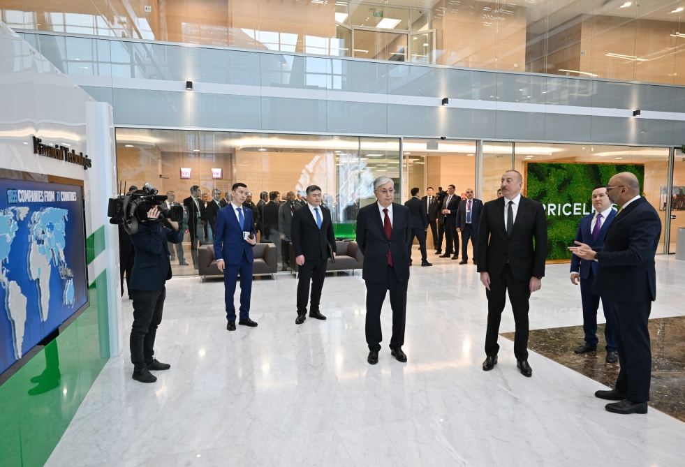 Azərbaycan və Qazaxıstan prezidentləri Astana Beynəlxalq Maliyyə Mərkəzində olublar (FOTO)