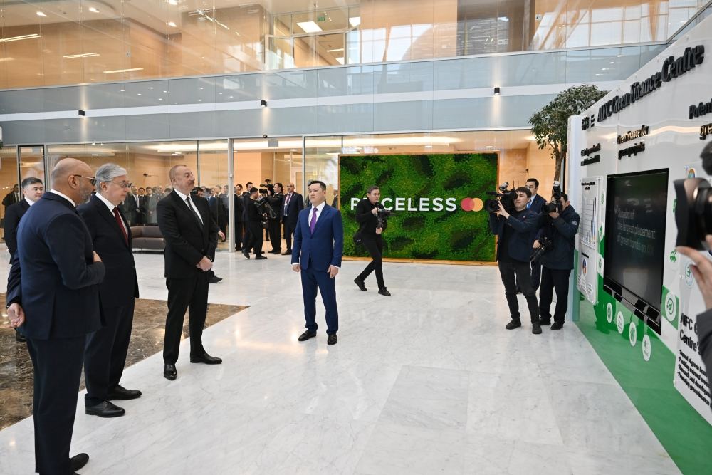 Azərbaycan və Qazaxıstan prezidentləri Astana Beynəlxalq Maliyyə Mərkəzində olublar (FOTO)