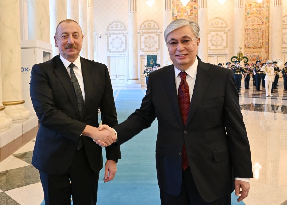 Prezident İlham Əliyevin Astanada rəsmi qarşılanma mərasimi olub (FOTO/VİDEO) (YENİLƏNİB)