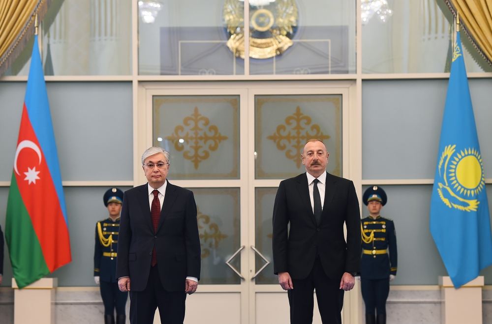Prezident İlham Əliyevin Astanada rəsmi qarşılanma mərasimi olub (FOTO/VİDEO) (YENİLƏNİB)
