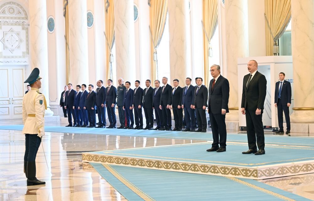 Prezident İlham Əliyevin Astanada rəsmi qarşılanma mərasimi olub (FOTO/VİDEO) (YENİLƏNİB)