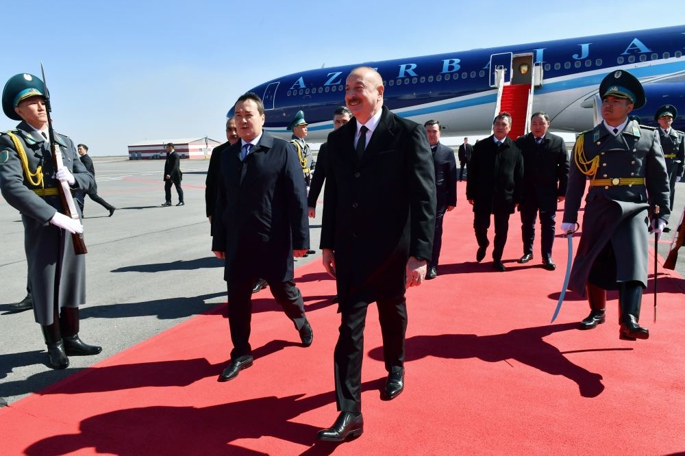 Prezident İlham Əliyev Qazaxıstana rəsmi səfərə gəlib (FOTO/VİDEO)