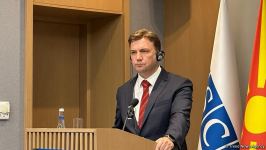Ceyhun Bayramov və ATƏT-in fəaliyyətdə olan sədrinin mətbuat konfransı keçirilib (FOTO/VİDEO)
