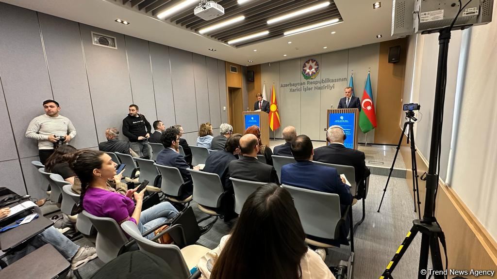 Ceyhun Bayramov və ATƏT-in fəaliyyətdə olan sədrinin mətbuat konfransı keçirilib (FOTO/VİDEO)