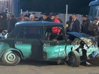 Bərdədə zəncirvari qəza baş verib, xəsarət alanlar var (FOTO)