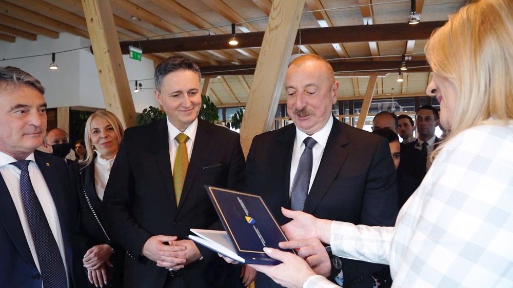 Sarayevoda Prezident İlham Əliyevin şərəfinə rəsmi nahar verilib (FOTO/VİDEO)