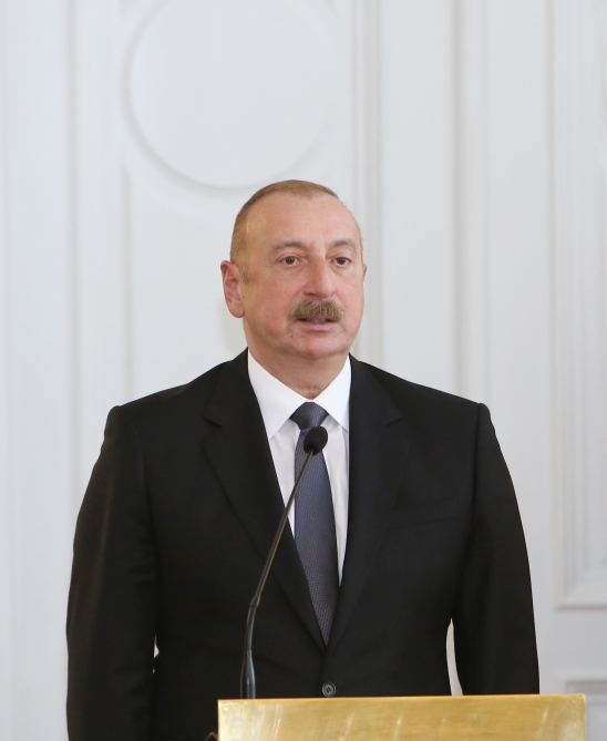 Prezident İlham Əliyev və Bosniya və Herseqovinanın Rəyasət Heyətinin Sədri Jelka Tsviyanoviç mətbuata bəyanatlarla çıxış ediblər (FOTO/VİDEO) (YENİLƏNİB)