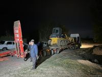 Yuxarı Qarabağ kanalı bəndi yararaq daşıb (FOTO)