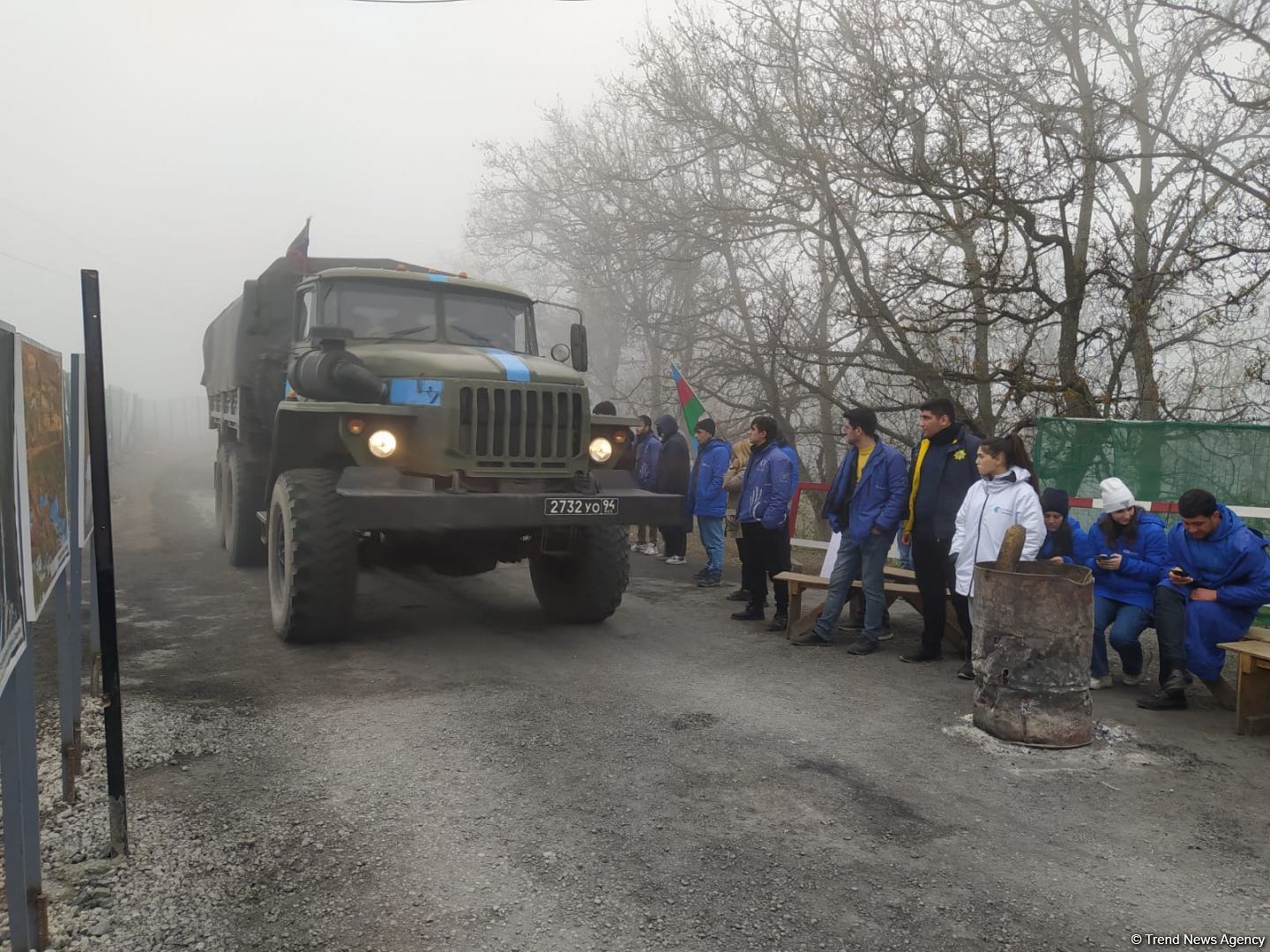 Sülhməramlılara aid 39 avtomobil Laçın yolundan maneəsiz keçib (FOTO)