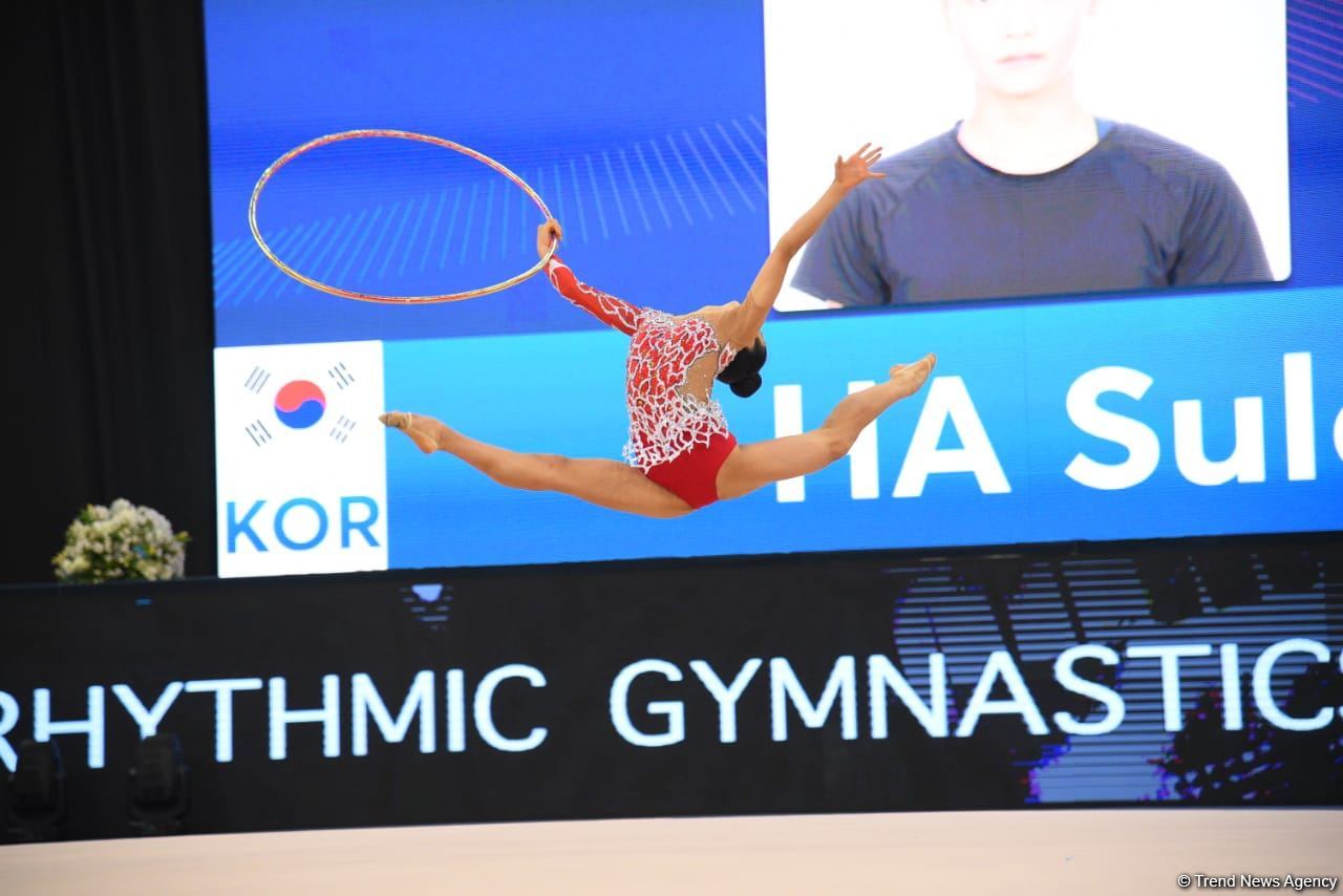 Bakıda bədii gimnastika üzrə FIG Dünya kuboku yarışlarının birinci gününə start verilib (FOTO)