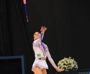 Bakıda bədii gimnastika üzrə Dünya Kuboku yarışlarının ikinci günündən maraqlı anlar (FOTO)