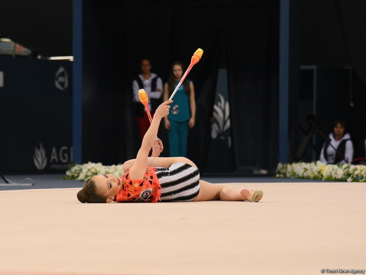 Bakıda bədii gimnastika üzrə Dünya Kuboku yarışlarının ikinci günündən maraqlı anlar (FOTO)