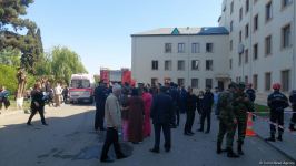 Gəncə Şəhər Xəstəxanasında yanğın söndürülüb (FOTO)