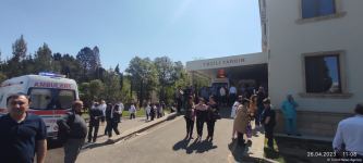 Gəncə Şəhər Xəstəxanasında yanğın söndürülüb (FOTO)
