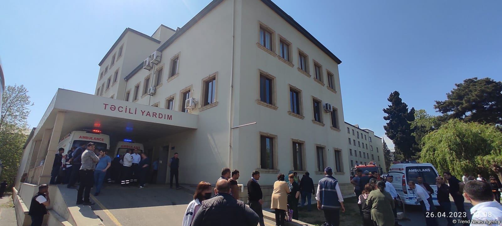 Gəncə Şəhər Xəstəxanasında yanğın söndürülüb (FOTO)