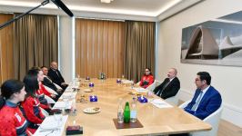 Prezident İlham Əliyev və Birinci xanım Mehriban Əliyeva Türkiyə idmançıları ilə görüşüblər (FOTO/VİDEO) (YENİLƏNİB)
