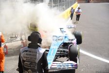 Formula 1 komandalarının sərbəst yürüşündə boliddə yanğın olub (FOTO/VİDEO)