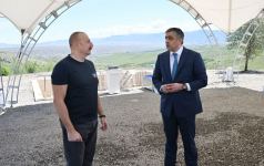 Prezident İlham Əliyev Zəngilanda otel kompleksinin təməlini qoyub (YENİLƏNİB) (FOTO/VİDEO)