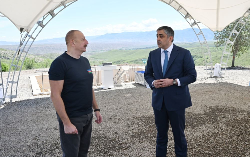 Prezident İlham Əliyev Zəngilanda otel kompleksinin təməlini qoyub (YENİLƏNİB) (FOTO/VİDEO)