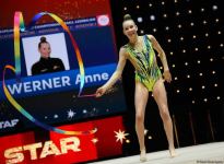 Bakıda bədii gimnastika üzrə 39-cu Avropa çempionatı yarışlarının üçüncü gününə start verilib (FOTO)