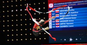 Bakıda bədii gimnastika üzrə 39-cu Avropa çempionatı yarışlarının üçüncü gününə start verilib (FOTO)
