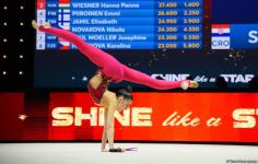 Bakıda bədii gimnastika üzrə 39-cu Avropa çempionatı yarışlarının üçüncü gününə start verilib (FOTO)