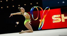 Bakıda bədii gimnastika üzrə 39-cu Avropa çempionatı yarışlarının üçüncü gününə start verilib (FOTO)
