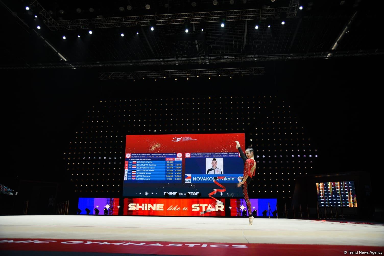Bakıda bədii gimnastika üzrə 39-cu Avropa çempionatı yarışlarının üçüncü gününə start verilib (FOTO)