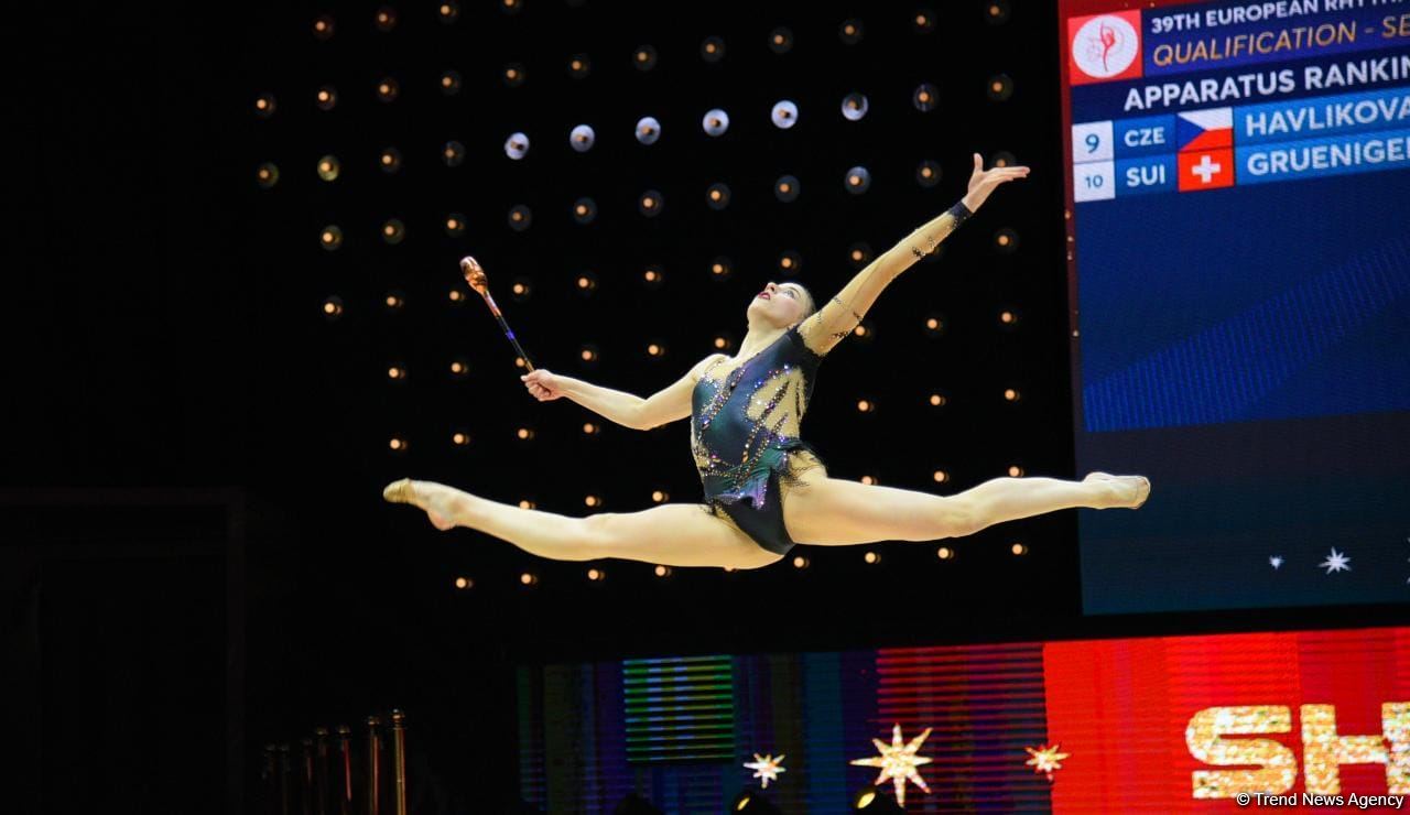 Bakıda bədii gimnastika üzrə 39-cu Avropa çempionatı yarışlarının üçüncü gününə start verilib (FOTO)