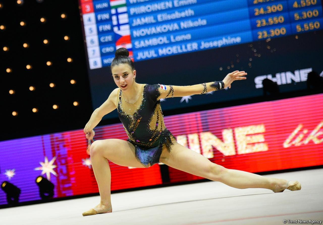 Bakıda bədii gimnastika üzrə 39-cu Avropa çempionatı yarışlarının üçüncü gününə start verilib (FOTO)