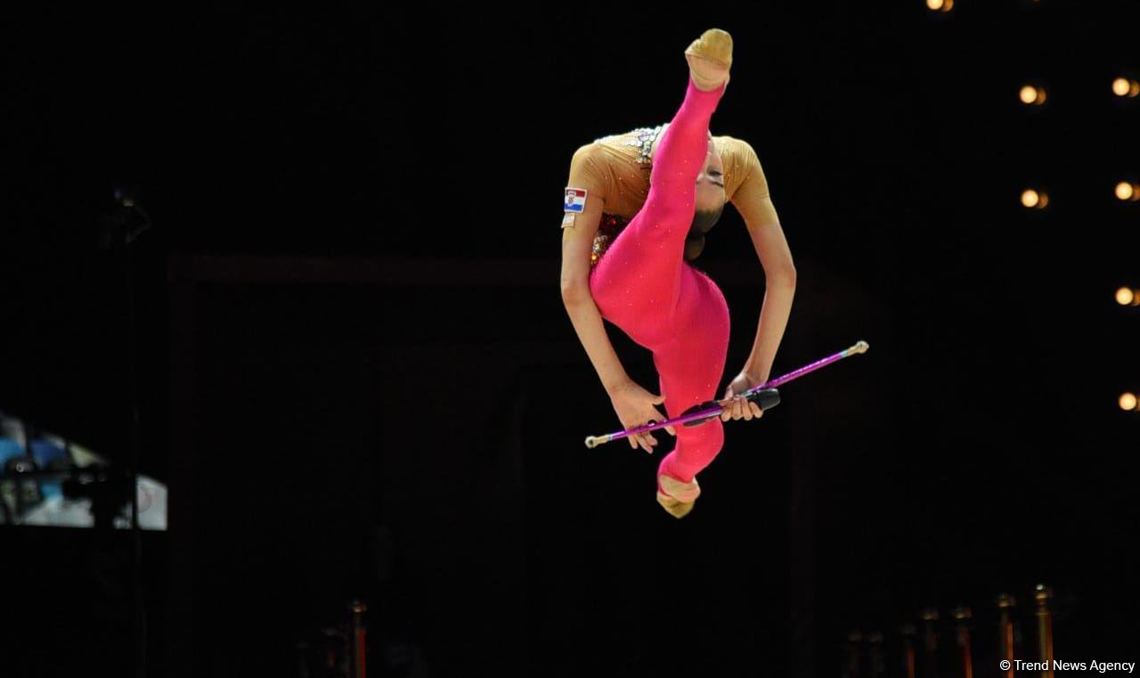 Bakıda bədii gimnastika üzrə 39-cu Avropa çempionatı yarışlarının üçüncü gününə start verilib (FOTO)