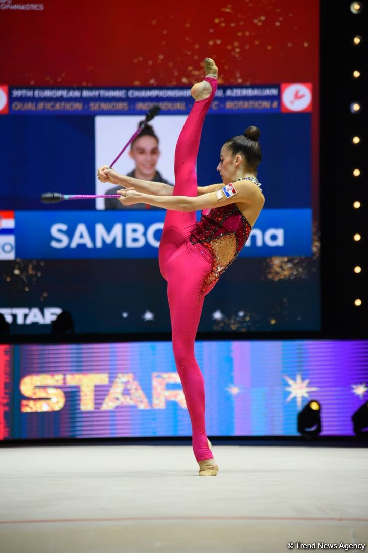 Bakıda bədii gimnastika üzrə 39-cu Avropa çempionatı yarışlarının üçüncü gününə start verilib (FOTO)